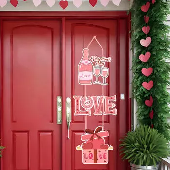 Дверной баннер ко Дню святого Валентина, украшение на день Святого Валентина, настенный декор, гирлянда с любовью, подвесной знак на крыльце