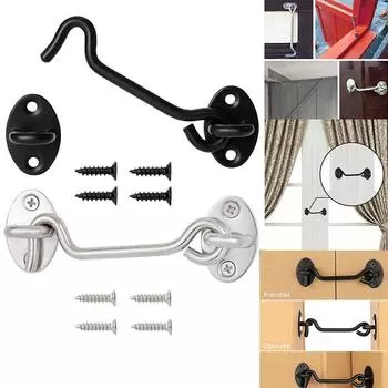 Дверной болт из нержавеющей стали, защелка для раздвижной двери, крючок для кабины, защелка для ворот сарая, бесшумный держатель для дома