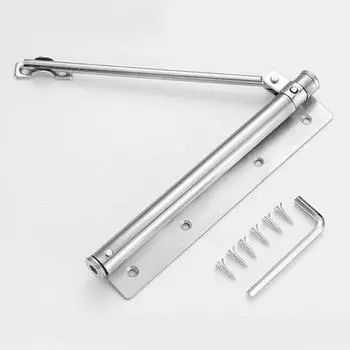 Дверной доводчик из нержавеющей стали для деревянных и алюминиевых дверей, регулируемый автоматический дверной доводчик, невидимый серебряный