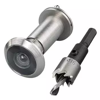 Дверной глазок Приватный экран Супер широкоугольный объектив Матовый Прочная сталь для входной двери толщиной 35-60 мм Ежедневное использование серебряный