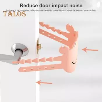 Дверной глушитель, шумоподавление, тихая подушка для закрытия двери с эластичным ремешком, крышка дверной защелки для чутко спящих, безопасность малышей серый