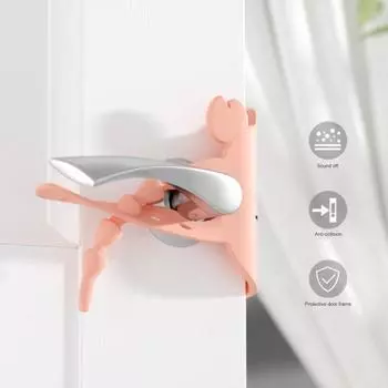 Дверной глушитель, шумоподавление, тихая подушка для закрытия двери с эластичным ремешком, крышка дверной защелки для чутко спящих, безопасность малышей розовый