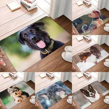 Дверной коврик для улицы, кухни, гостиной, напольный коврик, милый нескользящий замшевый коврик с рисунком овчарки 40x60cm