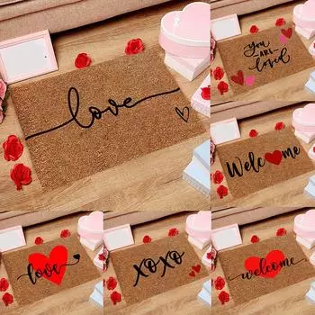 Дверной коврик на День святого Валентина, передняя дверь, уличный приветственный коврик, забавный дверной коврик, домашний нескользящий коврик, украшение One Size
