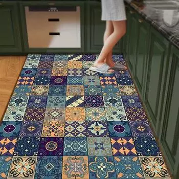 Дверной коврик ПВХ Бытовой Дверной Нескользящий Коврик для Ног Дверной Коврик Входит в Дверь Кухня Можно Вытирать Входной Коврик для Веранды 50 * 80Cm орхидейный