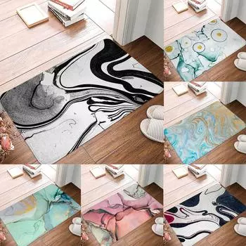 Дверной коврик с геометрическим принтом, ковер для дома, гостиной, спальни, нескользящий молитвенный коврик, цветной чернильный узор, домашний напольный коврик 40x60cm
