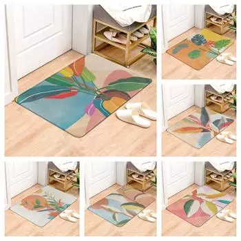 Дверной коврик с растениями, мягкий ковер в помещении, для кухни, ванной комнаты, нескользящий впитывающий напольный коврик, стильный ковер 40x60cm