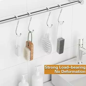 Дверной крючок из нержавеющей стали S-образный двойной крючок устойчивый к ржавчине прочный вешалка для полотенец для кухни, ванной комнаты серебряный