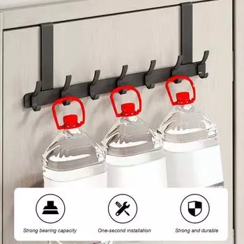 Дверной крючок с крючками 5/6/7, съемный, сверхпрочный, из углеродистой стали, крепление на заднюю часть двери, подвесное пальто, сумка для полотенец, шляпа, шарф, органайзер, вешалка 5