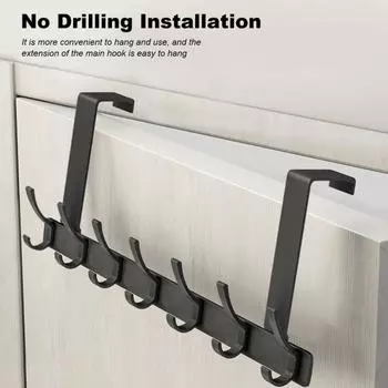 Дверной крючок с крючками 5/6/7, съемный, сверхпрочный, из углеродистой стали, крепление на заднюю часть двери, подвесное пальто, сумка для полотенец, шляпа, шарф, органайзер, вешалка 5