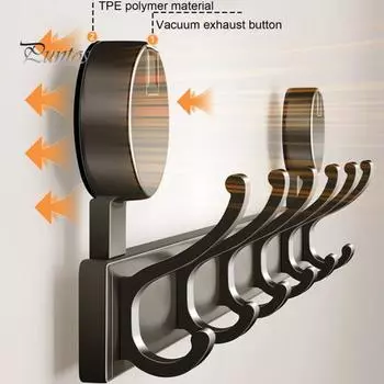 Дверной крючок с присоской для ванной комнаты, вешалка для полотенец, прочная, нержавейка, простая установка, многофункциональная вешалка для полотенец, крючок для душа A 5 Hooks