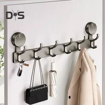 Дверной крючок с присоской для ванной комнаты, вешалка для полотенец, прочная, нержавейка, простая установка, многофункциональная вешалка для полотенец, крючок для душа A 5 Hooks