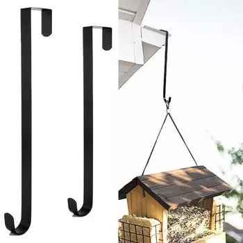 Дверной крючок Yousheng, простая установка, гладкая поверхность, противоскользящая, многоцелевая, вешалка для венков, дверной крючок для гирлянды 30cm B чёрный