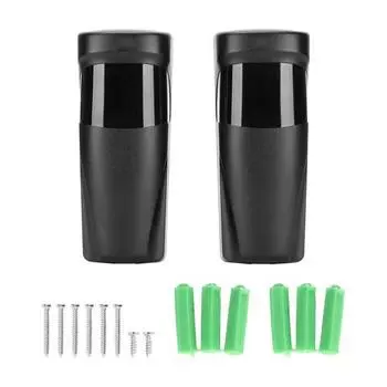 Дверной однолучевой инфракрасный лучевой сигнализатор Водонепроницаемые высокочувствительные инфракрасные лучевые датчики для школ и домов Черный