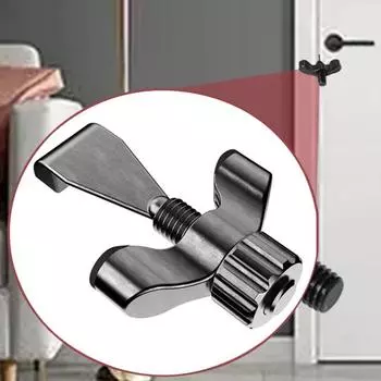 Дверной ограничитель обеспечивает конфиденциальность Регулируемая фиксация резьбы Прочный металлический прецизионный отливка Стабильная установка Дверной шкафчик для предотвращения столкновений 1pc чёрный