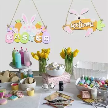 Дверной подвесной знак Пасхи, подвеска, настенная подвеска на дверь, украшения для домашней вечеринки, украшения для стен, окон, дверей One Size