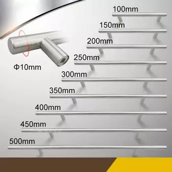 Дверной ящик, кухонный шкаф, книжный шкаф, Т-образная ручка из нержавеющей стали, ручки с одним отверстием, двойное 96mm