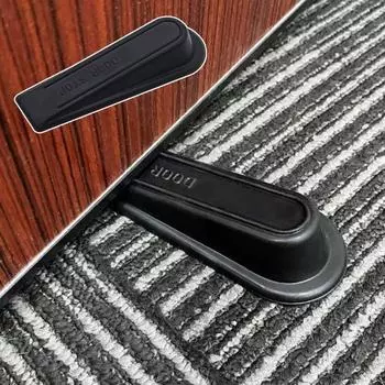 Дверной стопор клиновой износостойкий нескользящий низ легко устанавливается многоразовый штабелируемый дверной стопор чёрный