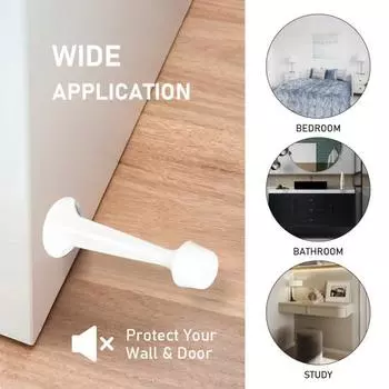 Дверной стопор с мягким резиновым наконечником, высокопрочный, нержавеющий, устойчивый к коррозии, сверхпрочный, твердый, жесткий дверной стопор серебряный