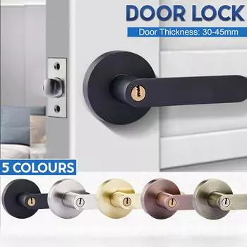 Дверной замок из алюминиевого сплава, ручка, набор дверных замков, регулируемый твердотельный замок для двери в комнату, замок для двери в спальню, трубчатый рычажный замок