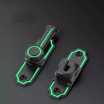 Дверной замок из цинкового сплава с цинковым сплавом, 90-градусный дверной болт, замок конфиденциальности, угловой замок, защитный кожух silver-no Luminous