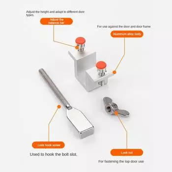 Дверной замок из нержавеющей стали для самообороны, простая установка, защитный замок с пряжкой, защита от кражи, легко разбирается серебряный