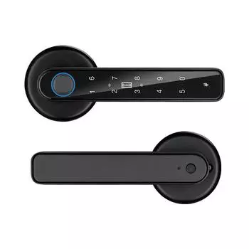 Дверной замок с защитой от подглядывания и отпечатками пальцев, замок на ручке, управление через приложение TTLOCK, аварийная зарядка Type-C для дверей толщиной 3,5–6,5 см серебряный