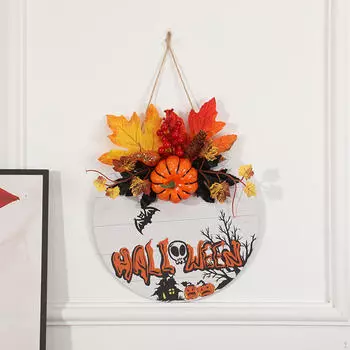 Дверной знак Хэллоуина, приветственный знак, круглые приветственные венки на День Благодарения