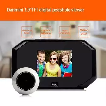 Дверной звонок 3,5 дюйма X7 экран «кошачий глаз» видео дверь «кошачий глаз» дверной звонок батарея питание камера видеонаблюдения дверной звонок сделать фото чёрный