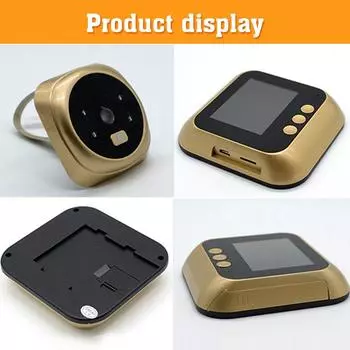 Дверной звонок Дверной просмотр Камера Дверной глазок Дверная камера Дверной звонок с беспроводным монитором Просмотр в реальном времени золотой