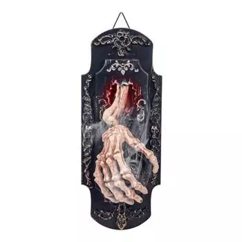 Дверной звонок с распылителем на Хэллоуин, активируемый движением, скелетный дверной звонок с красным светом и