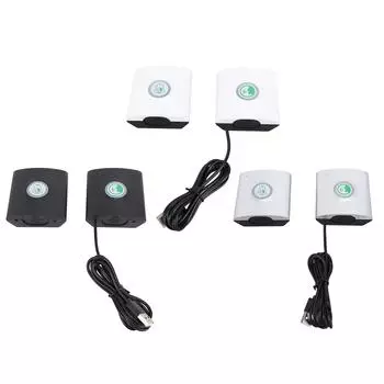 Дверной звонок USB перезаряжаемый регулируемый громкость беспроводной дальний радиус действия 2-сторонний домофон дверной звонок для домашнего офиса Black