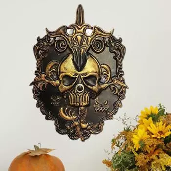 Дверной звонок в виде черепа на Хэллоуин, украшение в виде головы скелета, жуткий дом с привидениями, реквизит для декора вечеринки на Хэллоуин