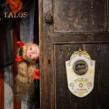 Дверной звонок в виде глазного яблока на Хэллоуин, светящийся, звучащий, ужасный дверной звонок в виде глазного яблока, работающий от батареек, для реквизита для дома с привидениями на вечеринке в честь Хэллоуина чёрный