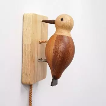 Дверной звонок Yousheng Woodpecker, деревянный, самоклеящийся, дверной молоток в виде птицы, для входной двери, комнаты, двери цвет старого дерева