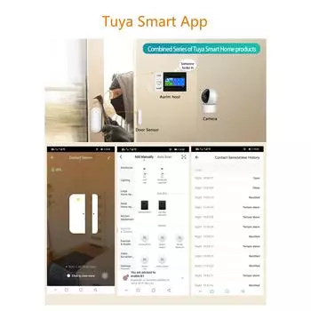 Дверные датчики WIFI, сигнализация, контактный беспроводной магнитный детектор входа в дверь, окно, датчик для дома белый