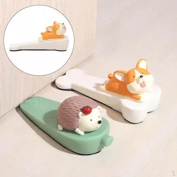 Дверные ограничители в форме животных, бамперы, нескользящие, предотвращают травмы, милый клин для зазора Cat