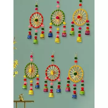 Дверные подвески для украшения дома, праздничного украшения, украшения балкона, комнаты, украшения храма, украшения комнаты для пуджи, декоративные подвесные элементы, упаковка из 6 шт.