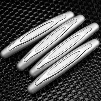 Дверные полоски для предотвращения столкновений, защитные наклейки для автомобиля, универсальные декоративные элементы для тела серебряный серый