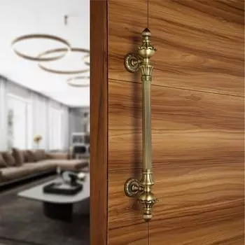 Дверные ручки Lotus для входной двери Ручка для входной двери Ручка для двери из цинкового сплава (Пакет из 1) Античная отделка