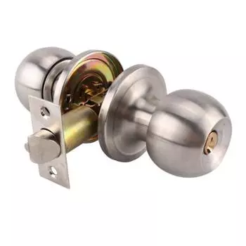 Дверные ручки с замками для ворот, проходов, круглой серебряной стали, для душа, ванной комнаты, входа, шара