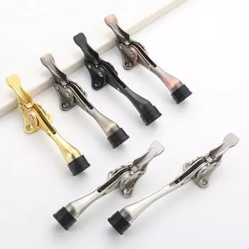 Дверные упоры с педалью, противоударные дверные защелки, противоударные, прочный цинковый сплав, регулируемый угол закрывания для двери спальни, ванной комнаты S чёрный