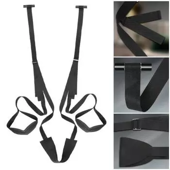 Дверные висячие секс-качели Бондаж Раб Мягкая искусственная кожа Регулируемые ремни Большая несущая способность Секс-слинги Наручники Ограничители ног Расширитель Секс-игрушки для взрослых