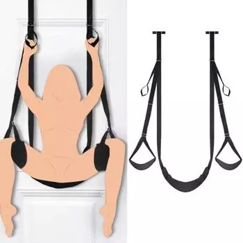 Дверные висячие секс-качели Бондаж Раб Мягкая искусственная кожа Регулируемые ремни Несущие нагрузки Секс-слинги Наручники Ограничители ног Расширитель Секс-игрушки для взрослых