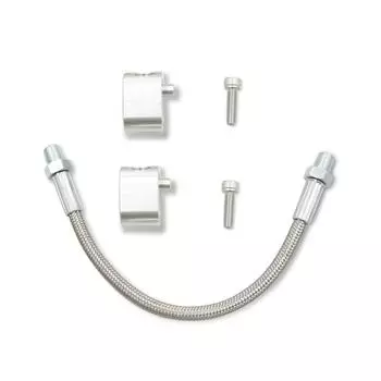 Двигатель LS 3Bolt DBC DBW Gen 3 Корпус дроссельной заслонки Обходной алюминиевый плетеный шланг Комплект охлаждающей жидкости Кроссовер серебряный