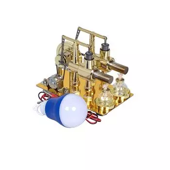 Двигатель Стирлинга Генератор Модель Баланс Двойной Цилиндр с Вольтметром Металлическая Модель Научное Физическое Экспериментальное Оборудование a kit