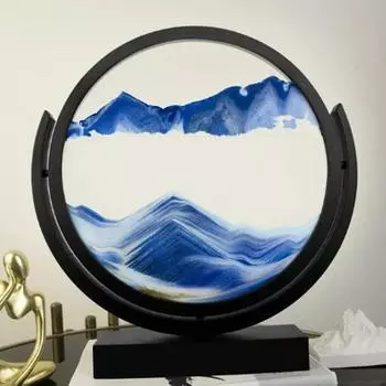 Движущаяся картина из песка вращающиеся песочные часы круглые стеклянные 3D глубоководный песчаный пейзаж зыбучие пески песочные часы украшение для дома подарок