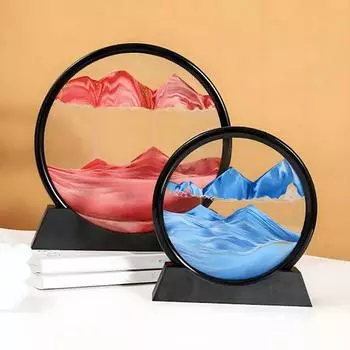 Движущаяся песчаная художественная картина, жидкое движение, 3D, глубокий песчаный пейзаж, рамочная жидкая картина, зыбучий песок, украшение для домашнего и офисного стола S фиолетовый