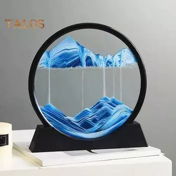 Движущаяся песчаная художественная картина, жидкое движение, 3D, глубокий песчаный пейзаж, рамочная жидкая картина, зыбучий песок, украшение для домашнего и офисного стола S фиолетовый