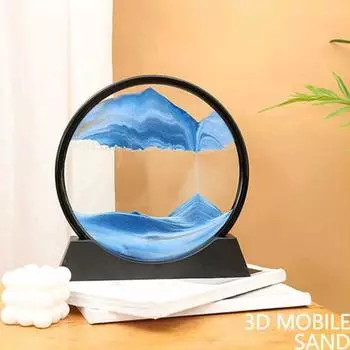 Движущаяся песчаная художественная картина, жидкое движение, 3D, глубокий песчаный пейзаж, рамочная жидкая картина, зыбучий песок, украшение для домашнего и офисного стола S зелёный